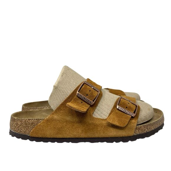 Birkenstock Arizona Mens 11 Cognac Brown Suede Leather Sandals Comfort EU 44 main image 8